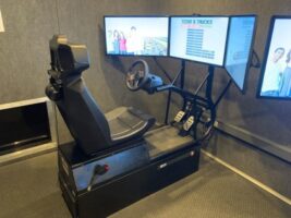 Driving simulator teaches teens truck safety