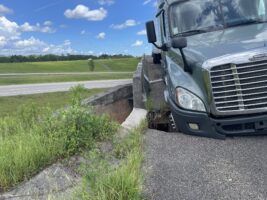 Mississippi Road Collapses under Semi