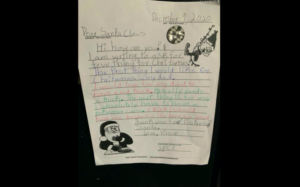 Son asks Santa to bring his dad a truck in heartwarming letter