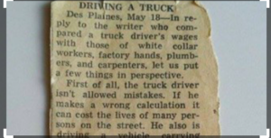 Decades-old letter to the editor about truck drivers is still true