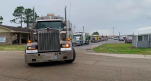 Truck drivers convoy to honor company owner and veteran