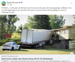 Semi Crashes into Occupied Home