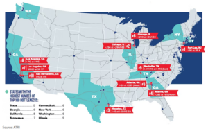 ATRI Top Truck Bottlenecks Map