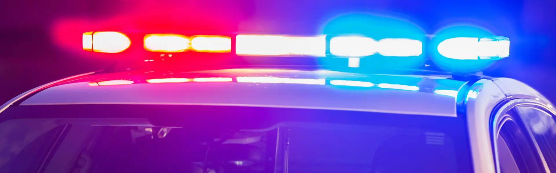 Red and blue police lights