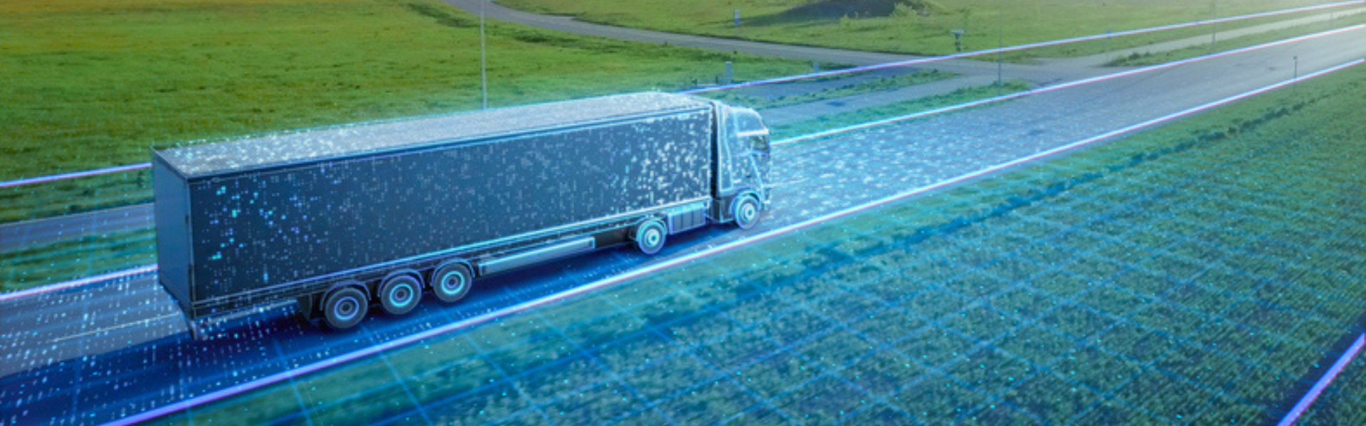 autonomous truck on rural highway