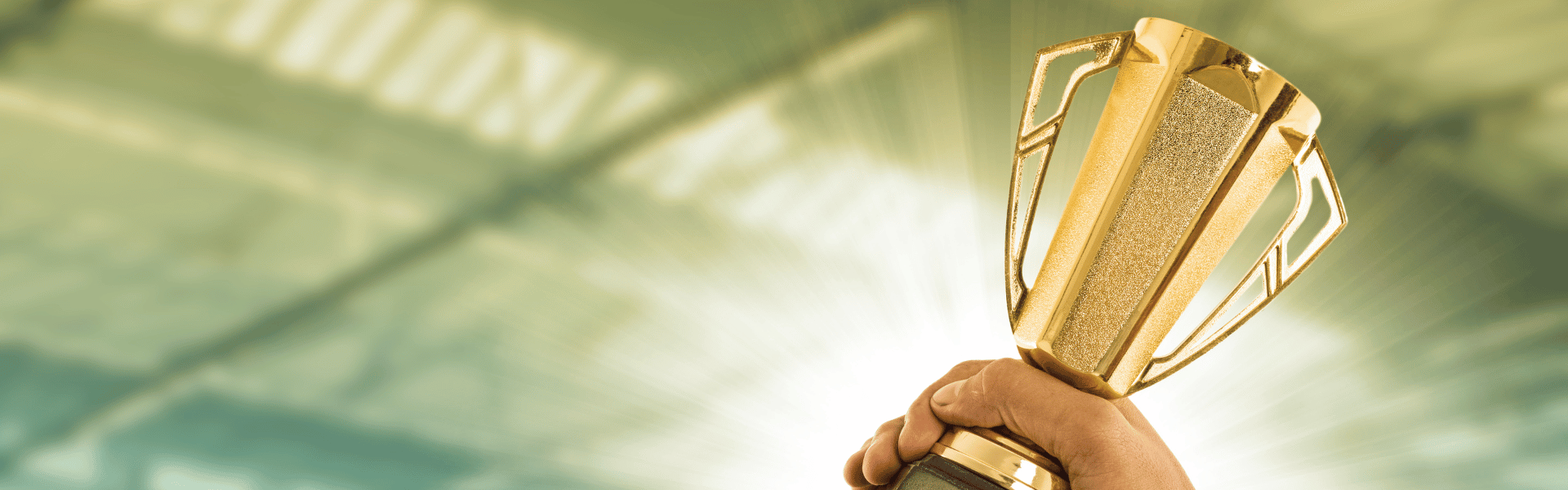 hands holding trophy