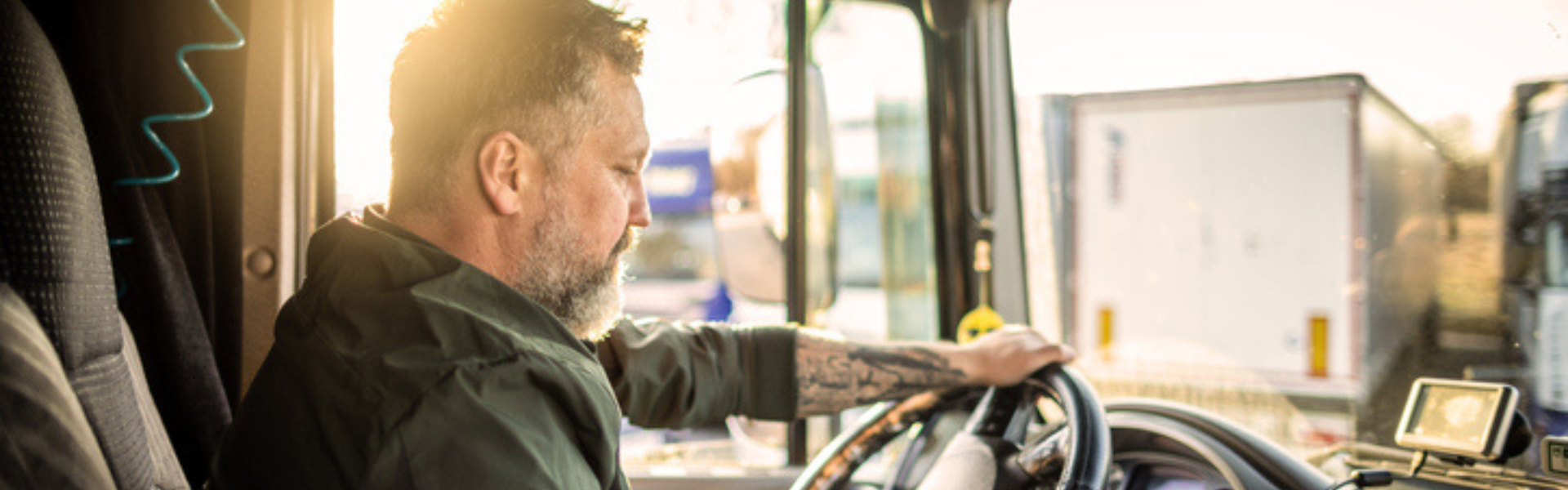 Trucker sitting in cab