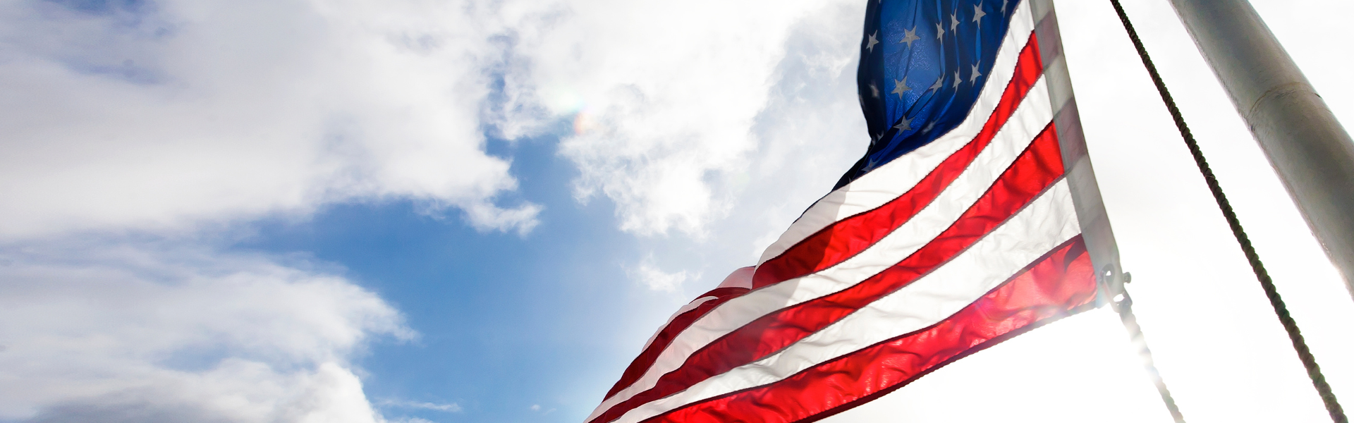 American flag waving in the wind