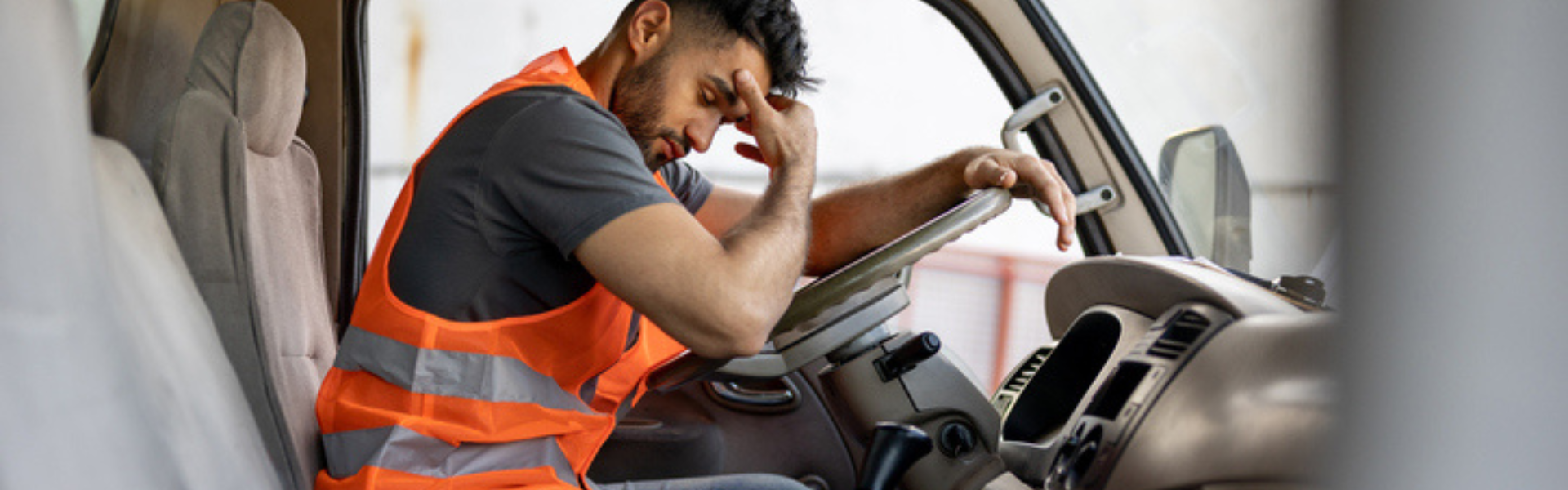 exhausted truck driver