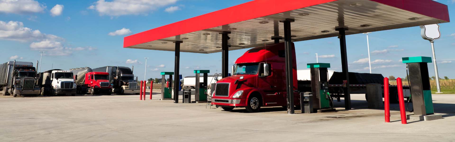 semi trucks at truck stop