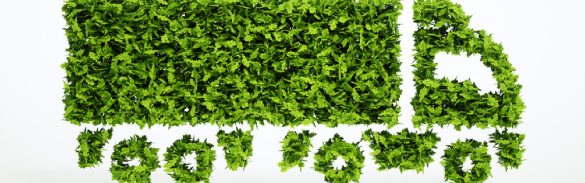 semi truck image made from green leaves