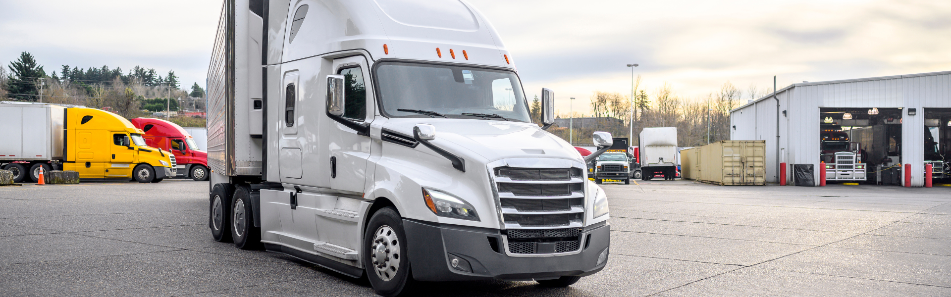 semi truck in parking area