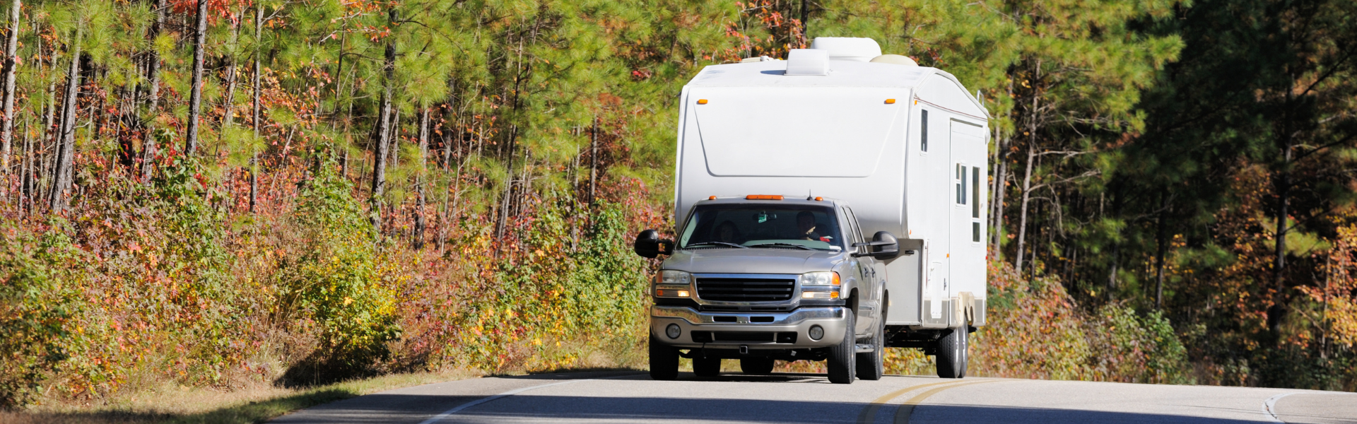 truck pulling camper