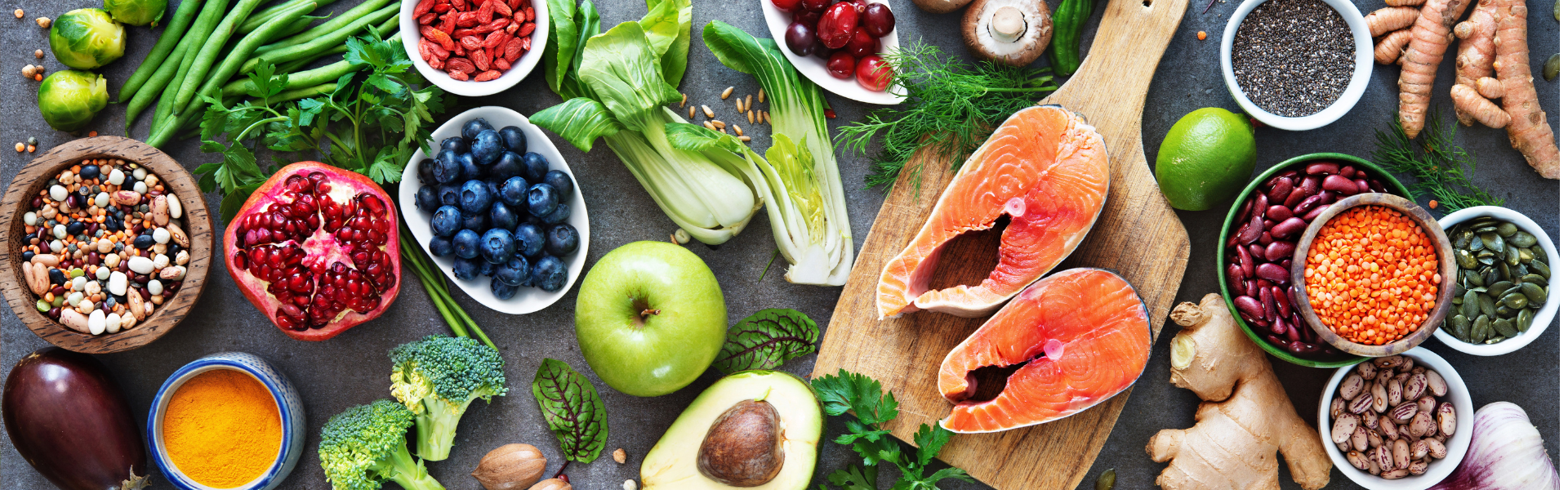 assortment of healthy foods