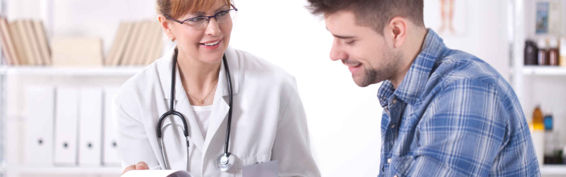 man with woman doctor