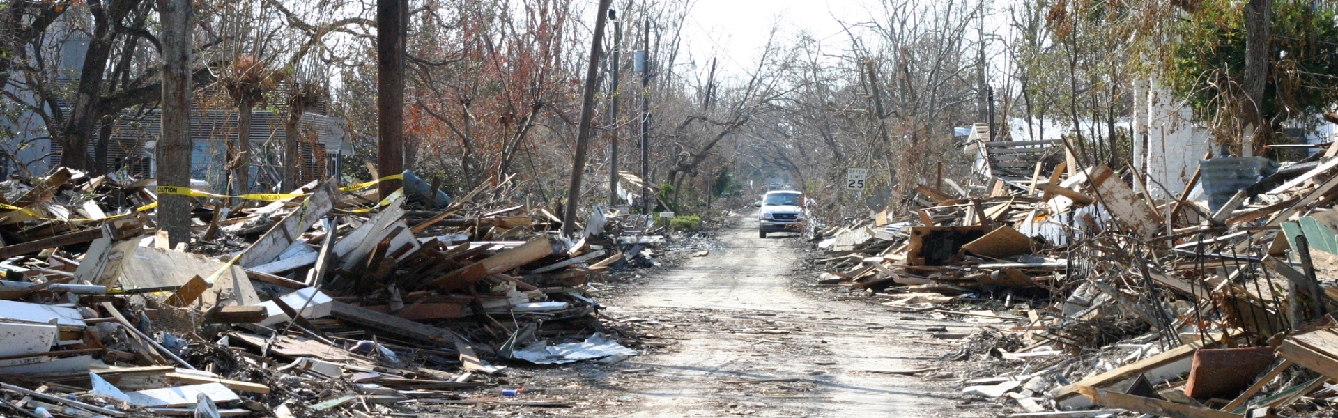 road after hurricane damage