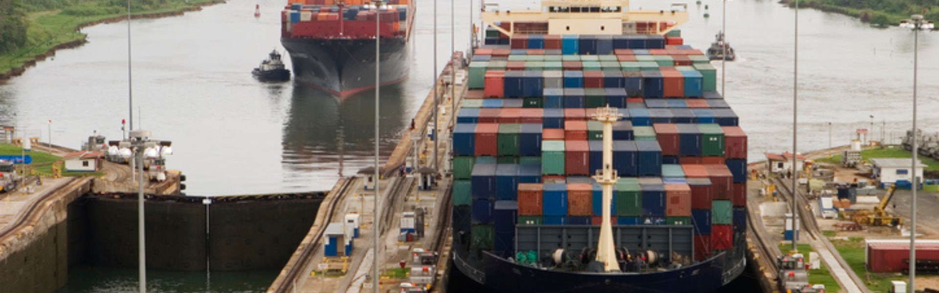 cargo ships at panama canal