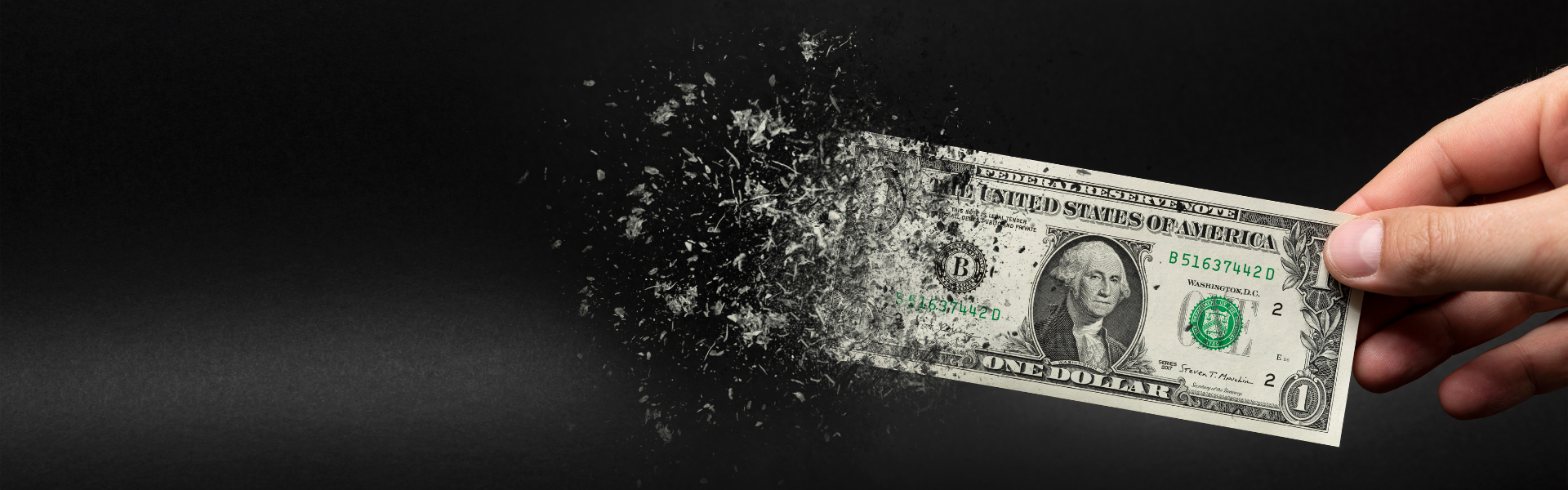 dollar bill dissipating