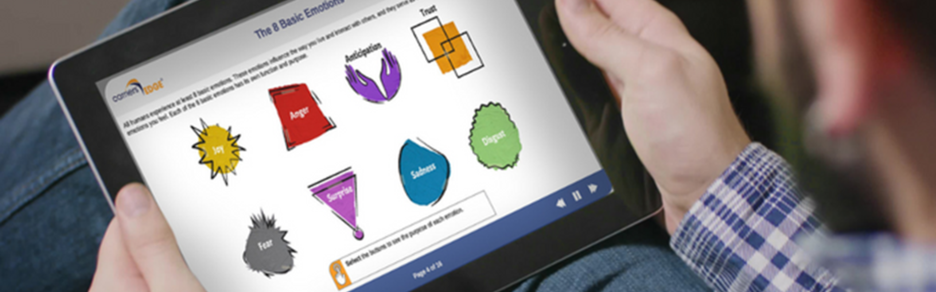 carriersEdge emotional intelligence training screen on tablet