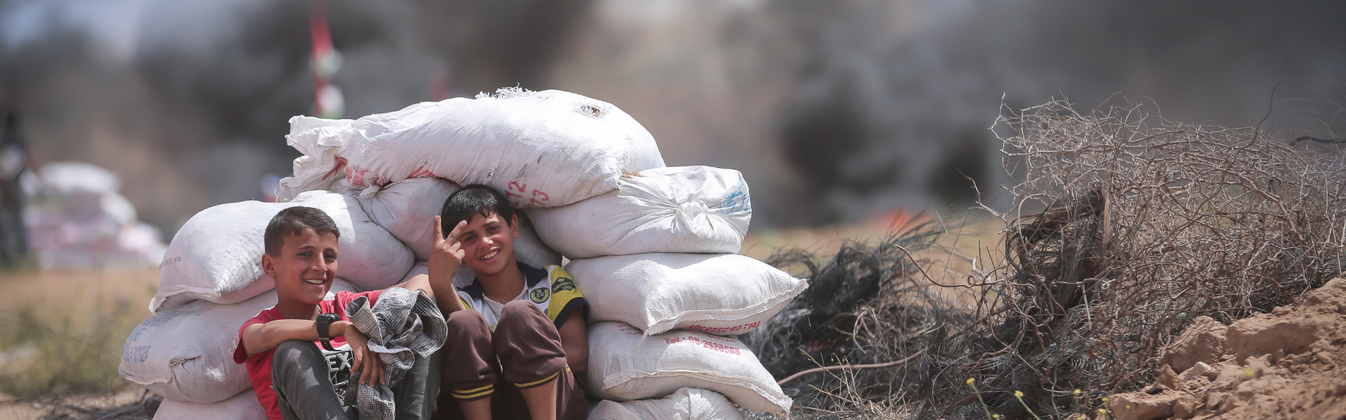 children sheltering in gaza strip