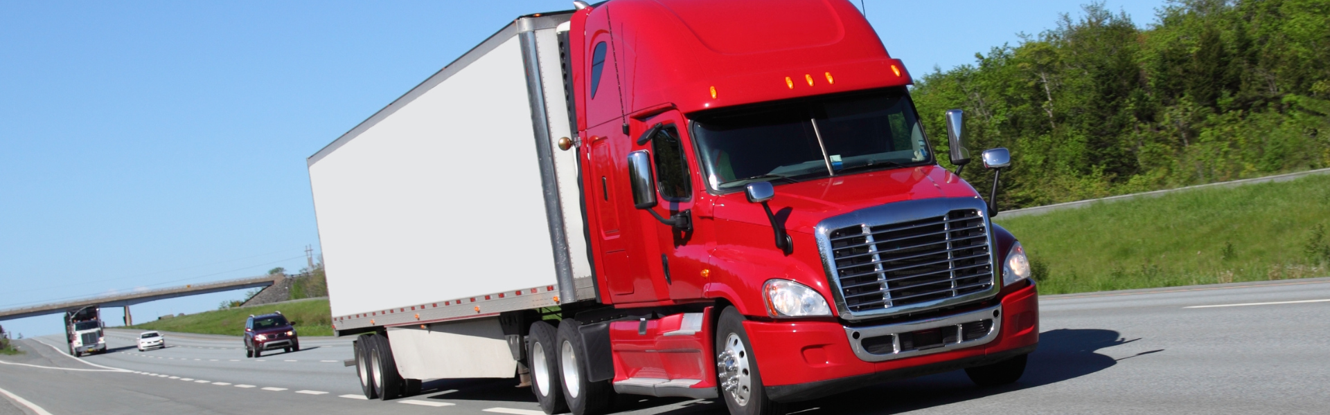 red semi truck on highway