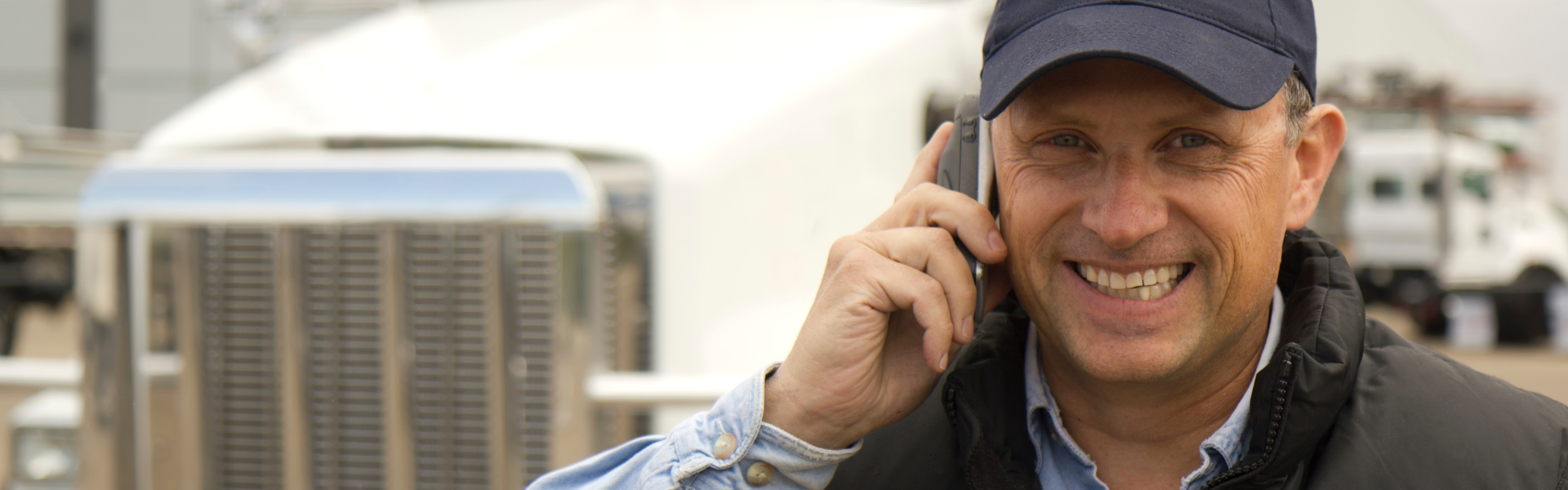 Trucker on phone