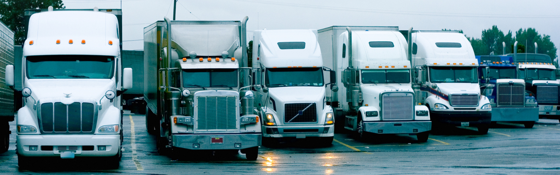 Semi trucks parked