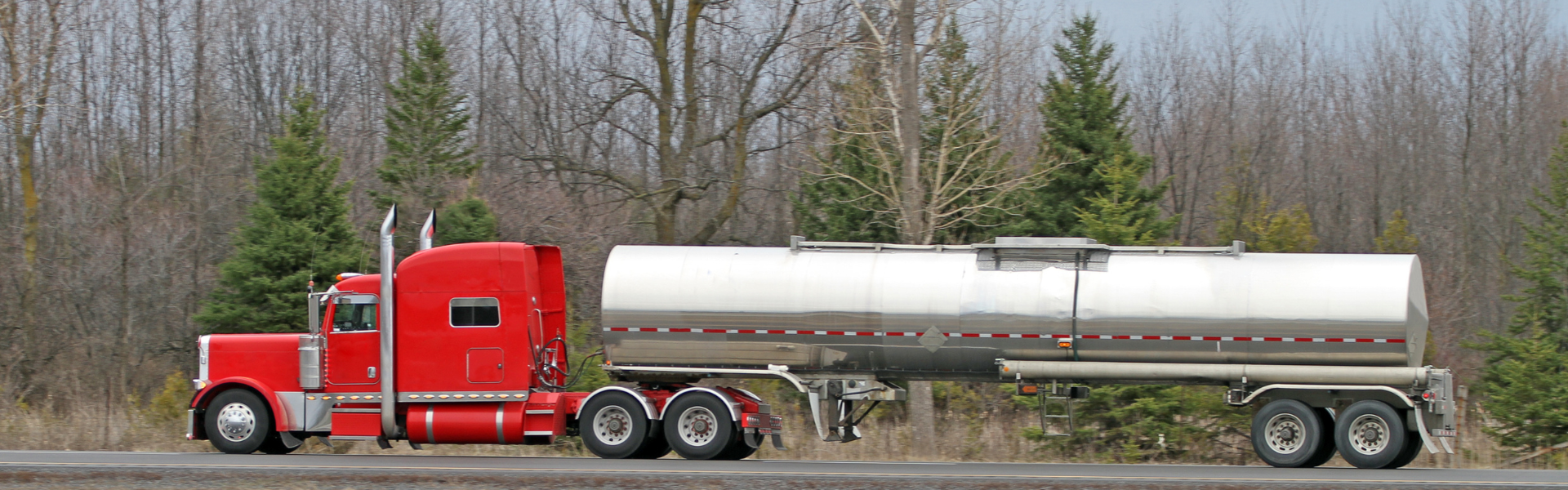 red tanker semi truck
