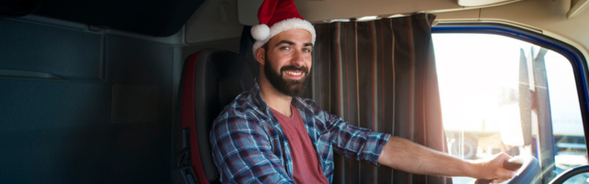 trucker in santa hat