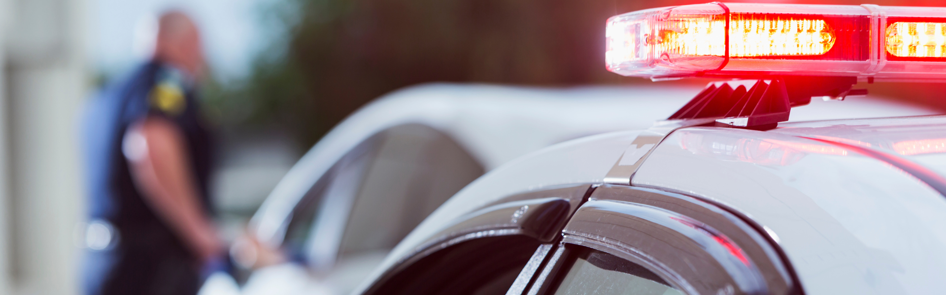 police car pulled over to side of road