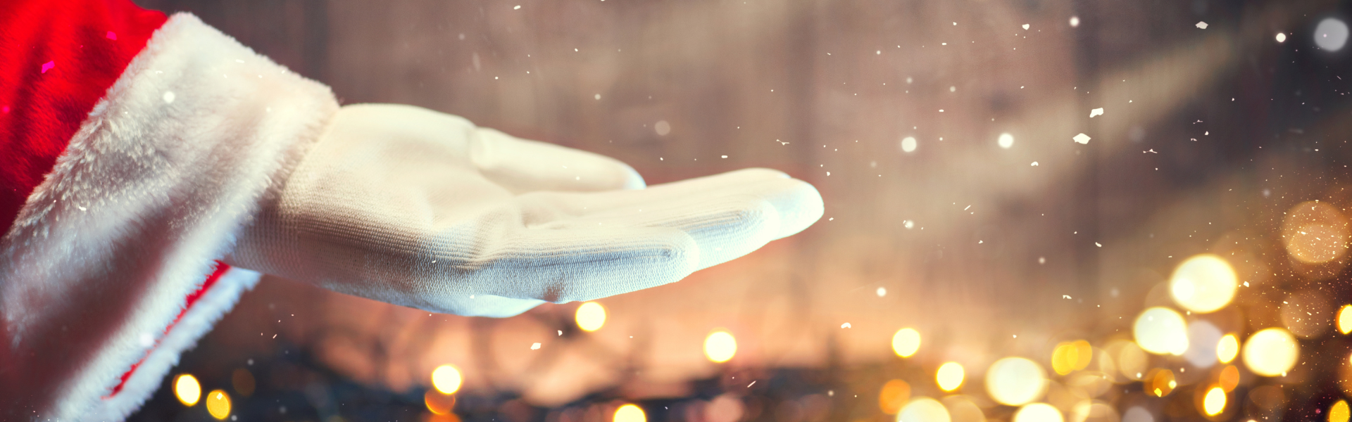 santa's hand with magic