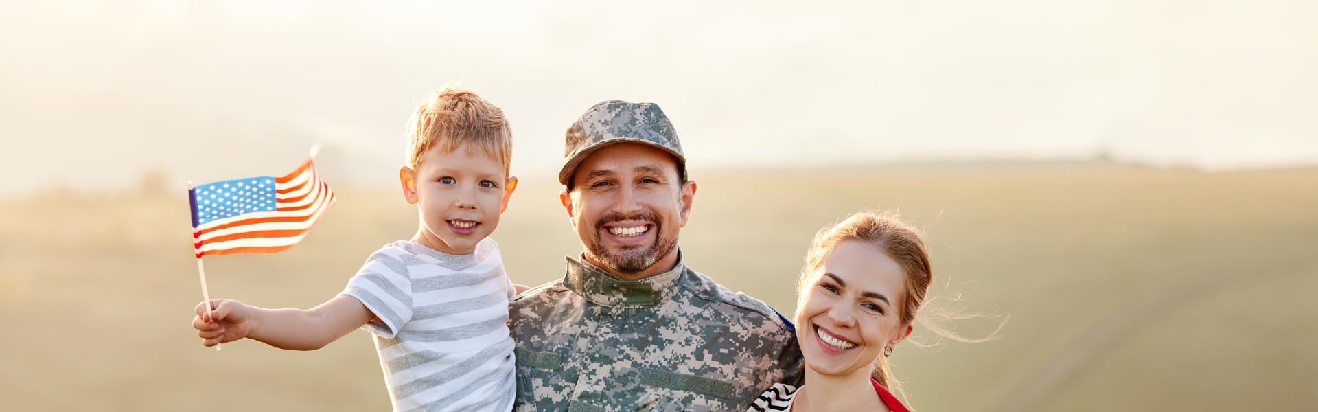 Veteran with his family
