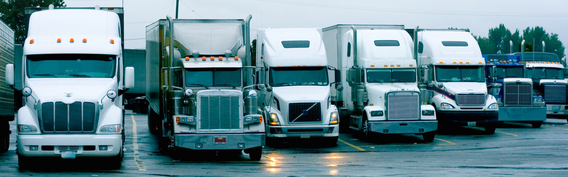 parked semi trucks