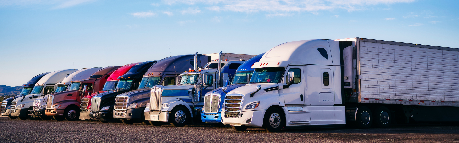 parked semi trucks