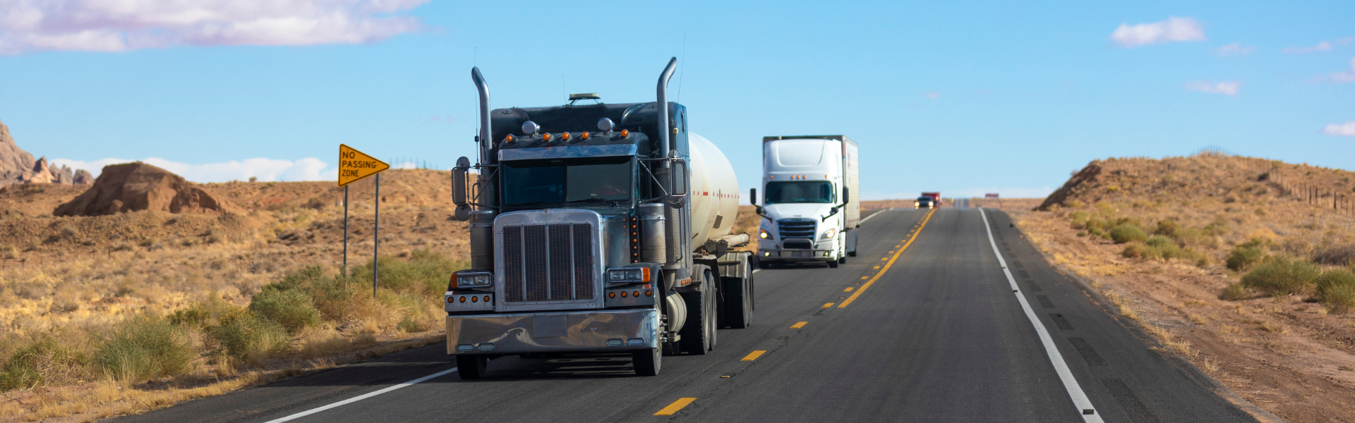 semi trucks on road