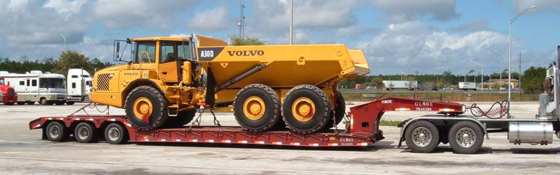 lowboy flatbed trailer