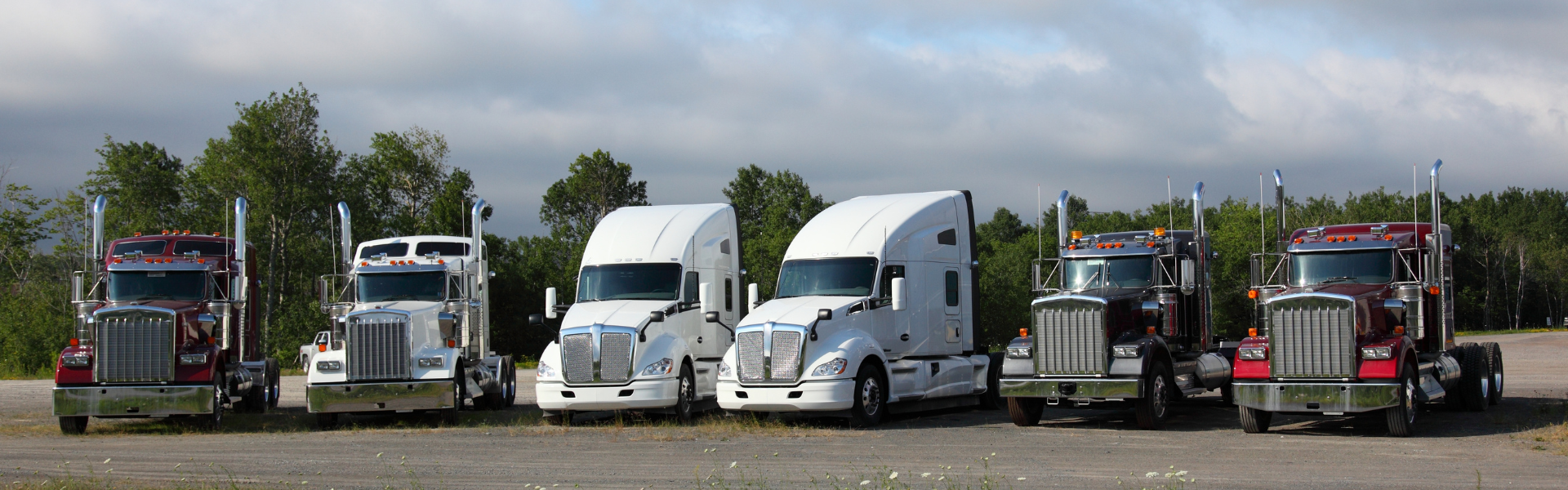 parked semi tractors