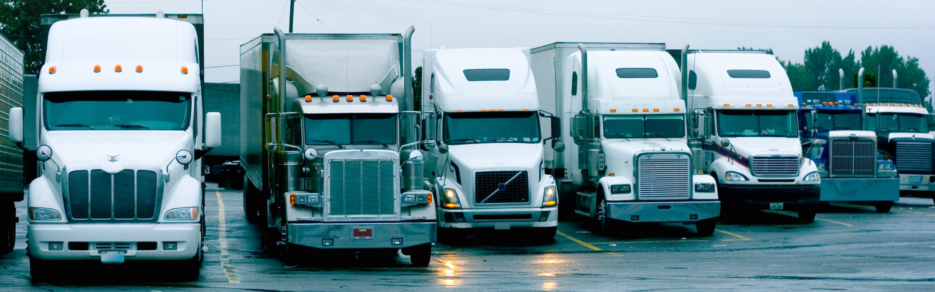 parked semi trucks