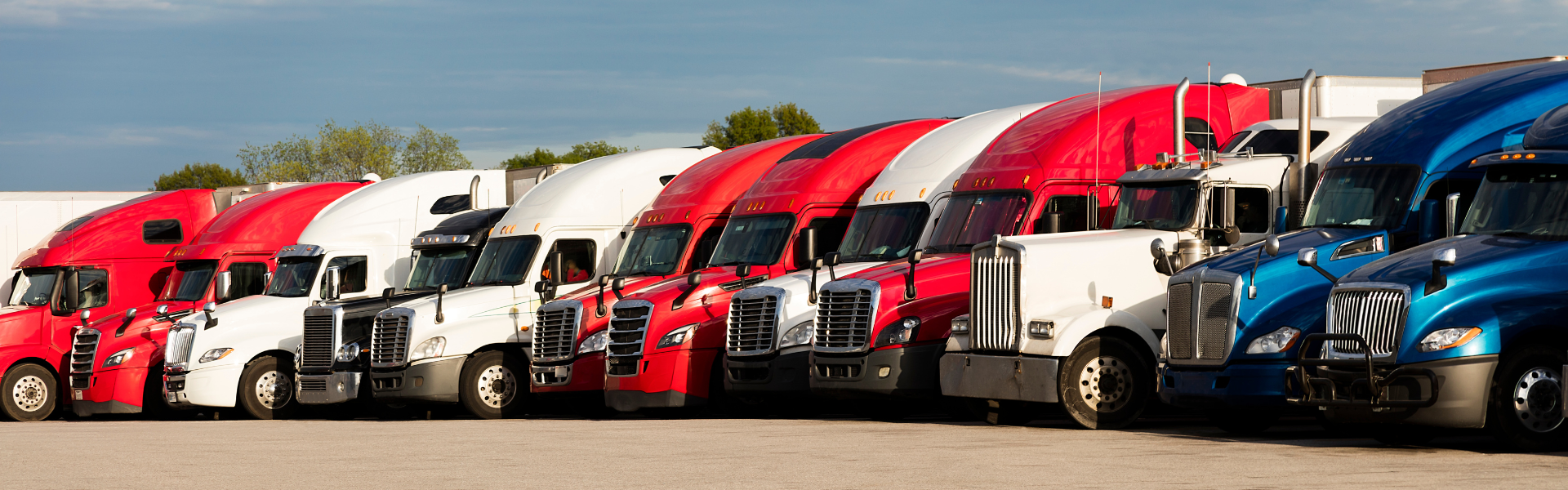 parked semi trucks