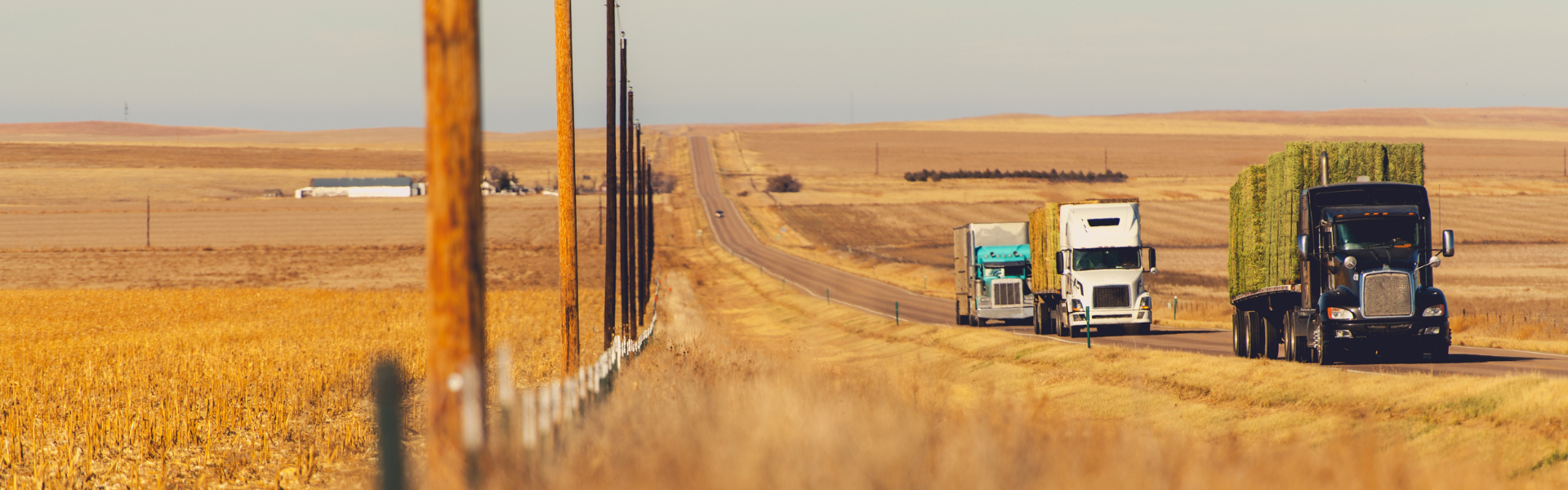 semi trucks on rural road