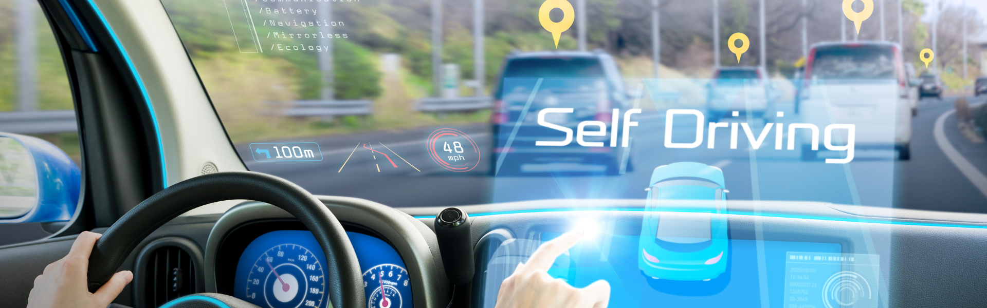 interior of self driving vehicle