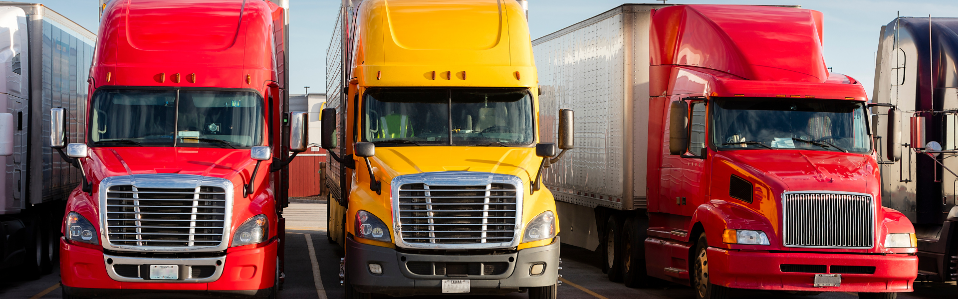 Parked semi trucks