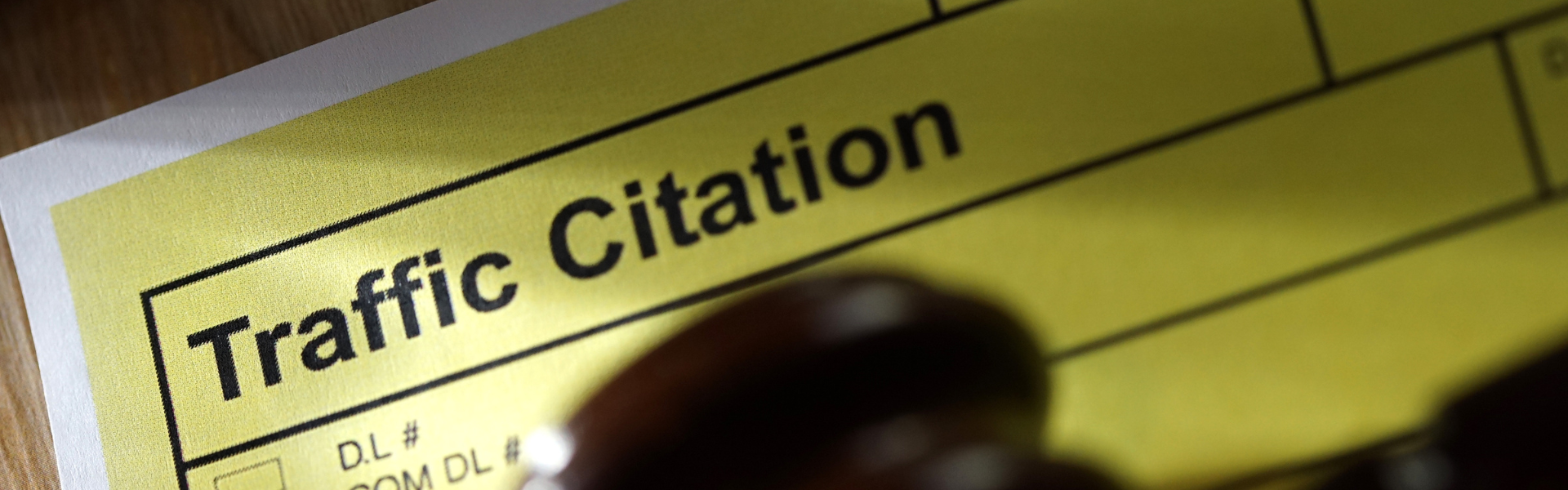 traffic citation with gavel