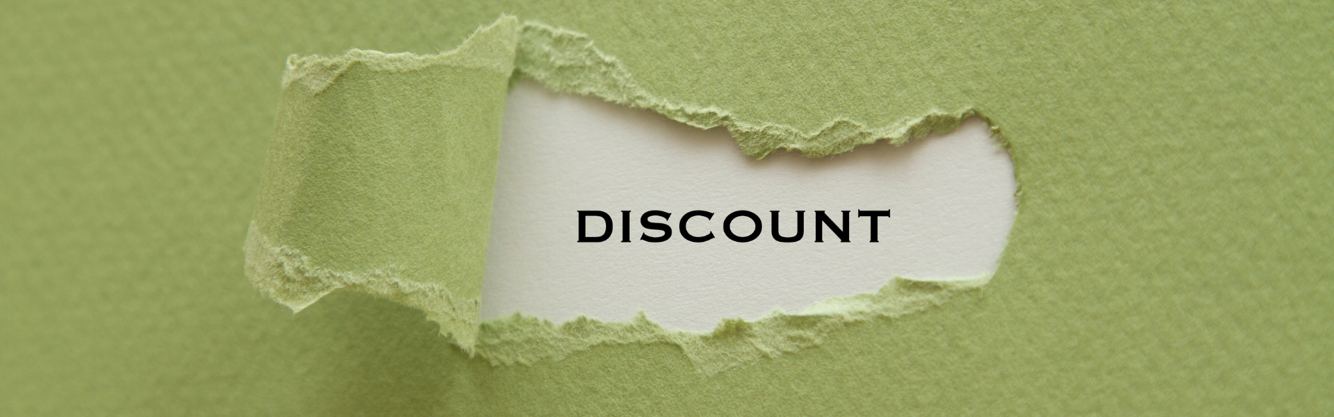 discount behind peeled back paper