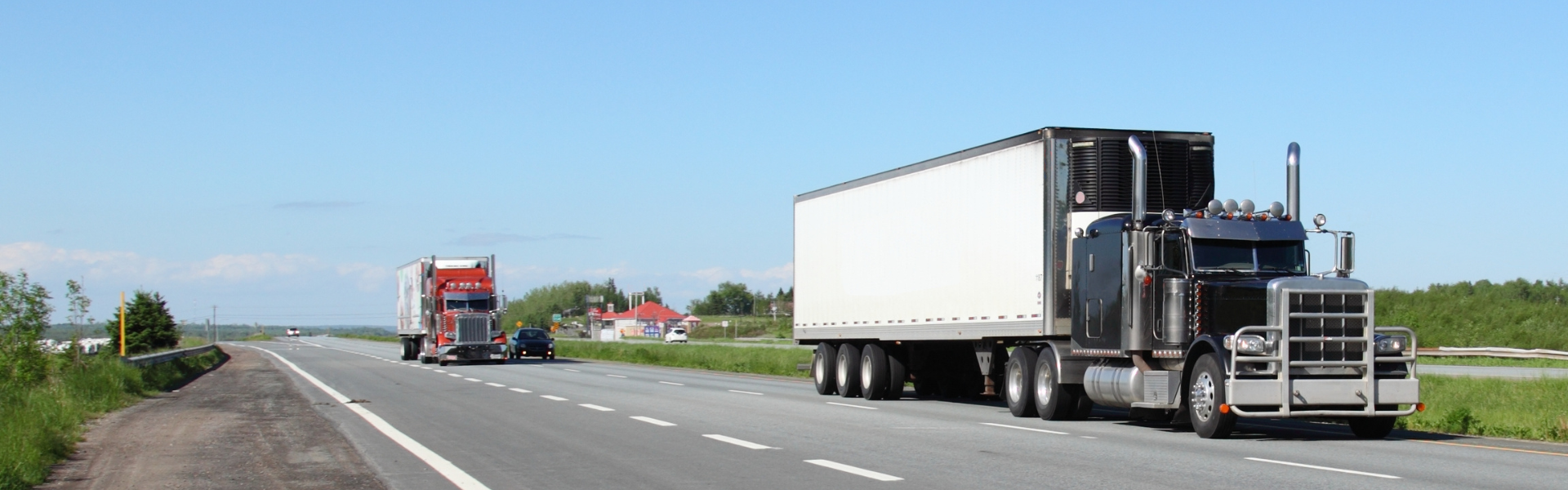 semi trucks on road