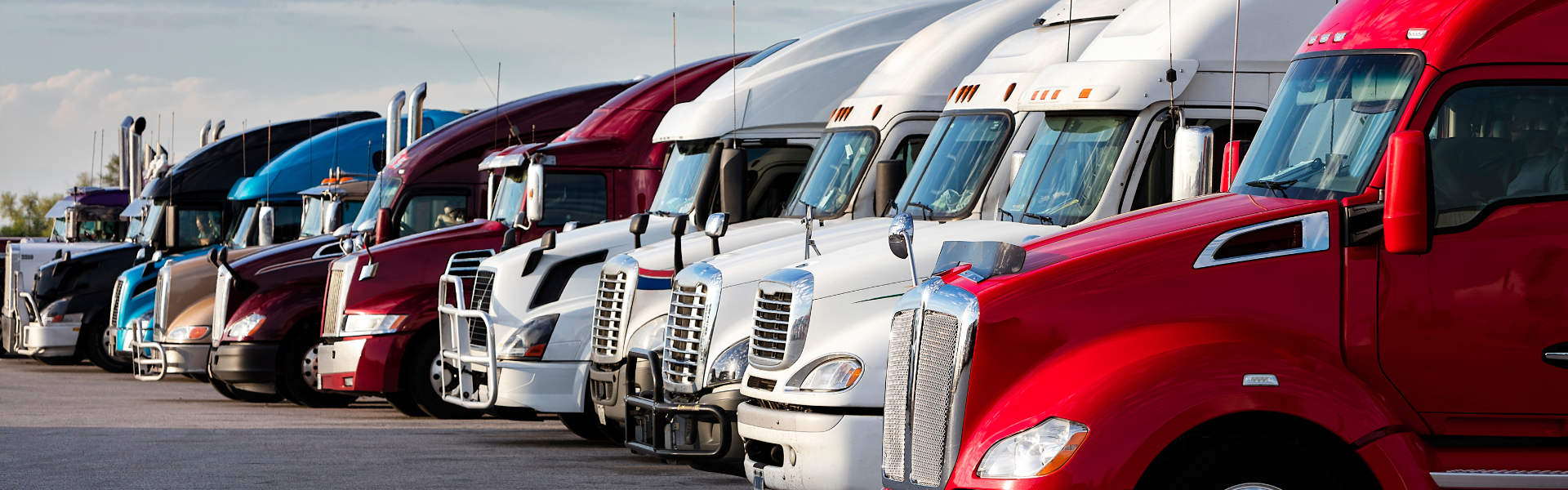 parked semi trucks