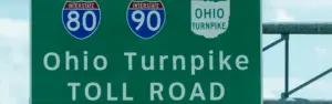 road sign for ohio turnpike toll road