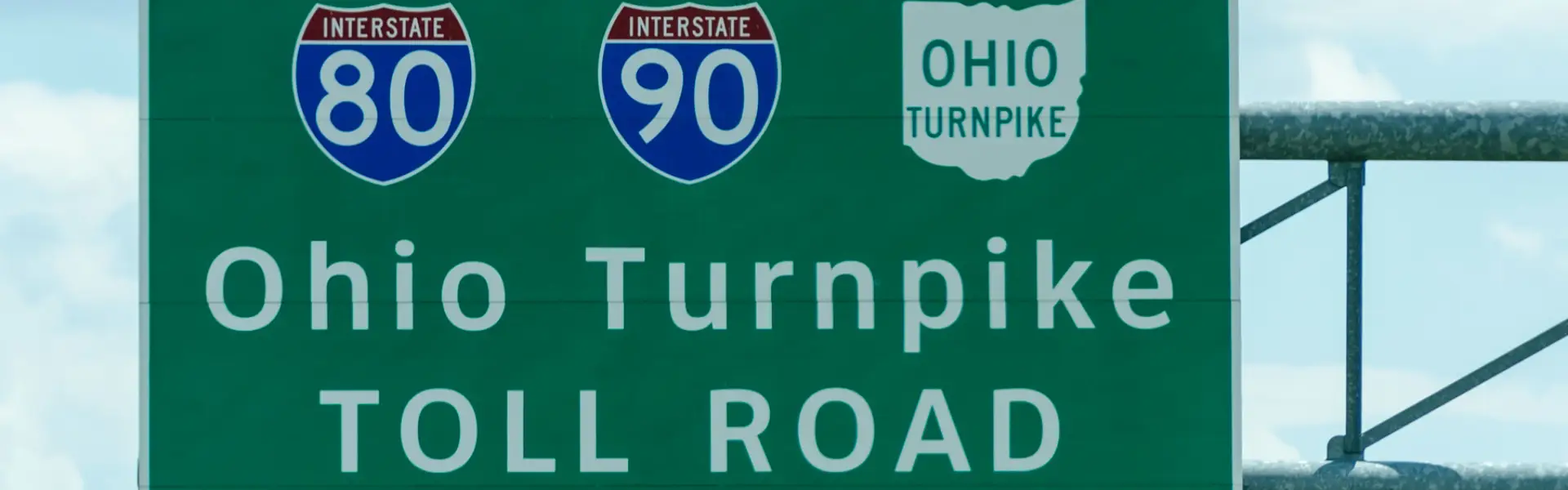 road sign for ohio turnpike toll road