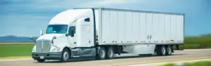 white semi truck with underride guards