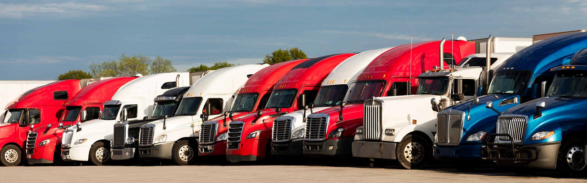 parked semi trucks